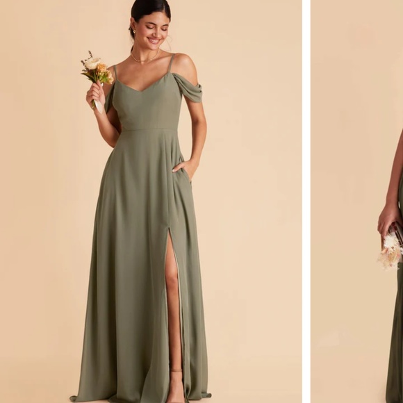 Birdy Grey Dresses & Skirts - Birdy Grey Moss Green Chiffon Bridesmaids Dress